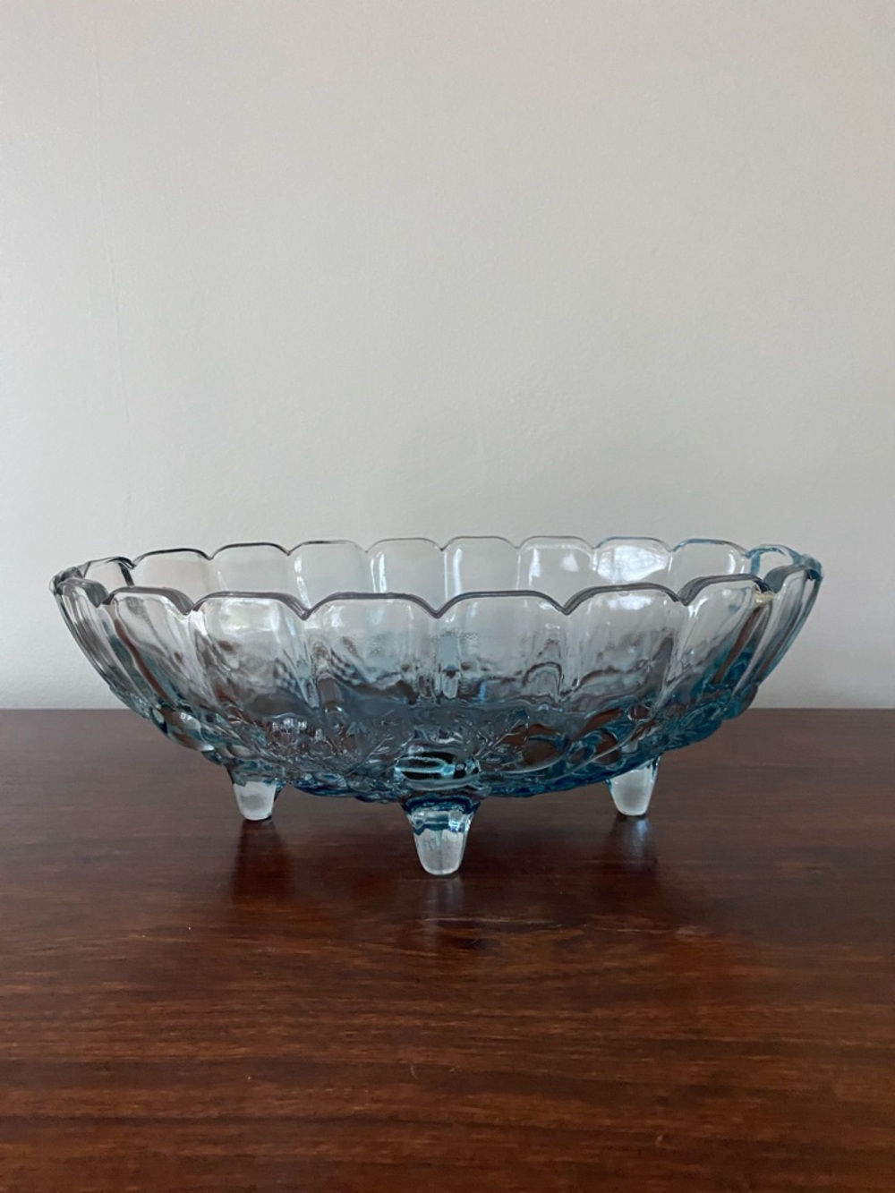 Indiana Glass • Harvest Grape • Vintage Blue Glass • Footed Bowl